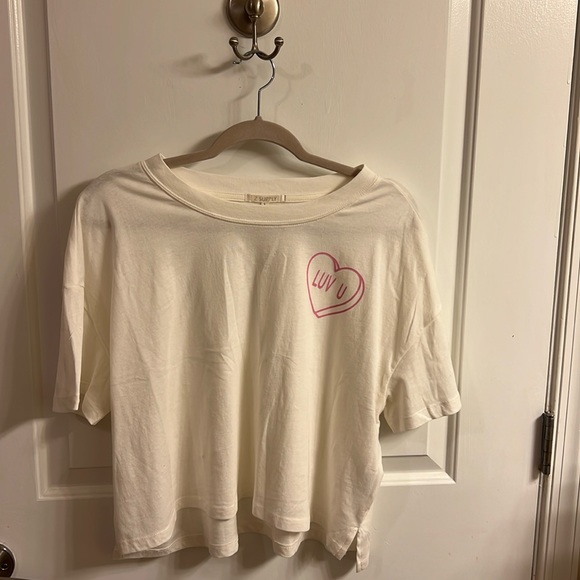Z Supply Luv U Tee for Valentine’s Day - Vanilla Ice - L - Picture 5 of 9